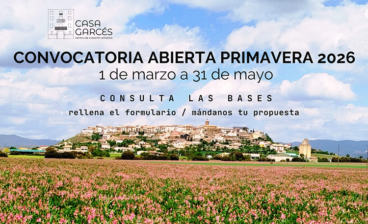 Convocatoria del programa de residencias en el CCA Casa Garcés para la primavera de 2026
